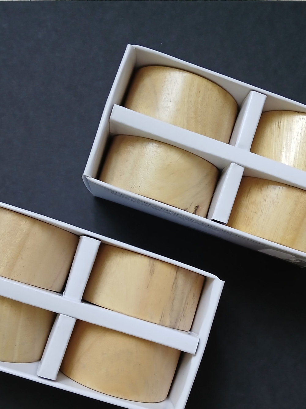 8 wooden napkin holders, new in box